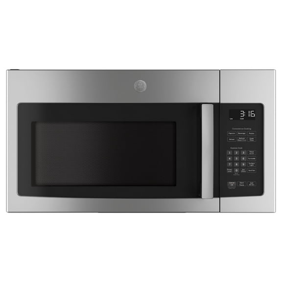 GE® 1.6 Cu. Ft. over-The-Range Microwave oven, Model JVM3162RJSS in Stainless Steel.