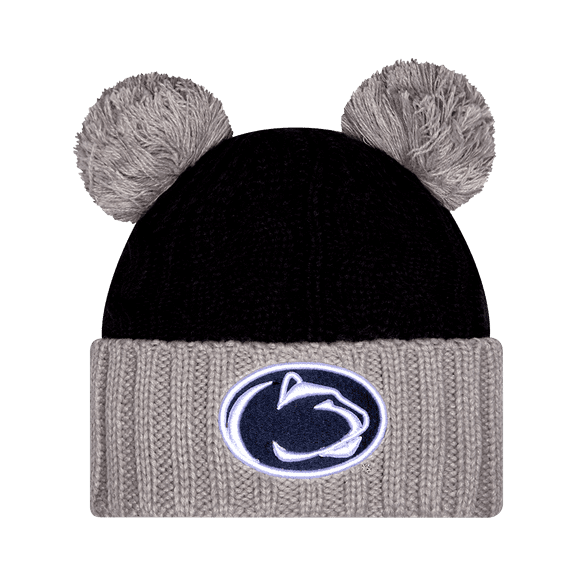 Women's New Era  Black Penn State Nittany Lions Tonal Cuffed Knit Hat with Double Poms