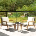 thumbnail image 2 of Gymax 3 PCS Patio Chair Set Wicker Chair & Side Table Set w/ Tempered Glass Tabletop, 2 of 10