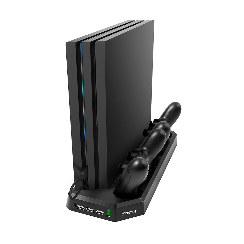 PS4 Pro Charger Dock Station with Cooling Fan, by Insten Dual Remote