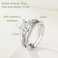 thumbnail image 6 of Wuziwen 1 Carat Wedding Ring Sets Infinity Band Princess Sterling Silver Rings for Women CZ Size 7, 6 of 10