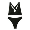 thumbnail image 5 of Sngxgn Women High Waisted Bikini Set Swimsuit Scoop Neck Cheeky Bathing Suit(Black,M), 5 of 7