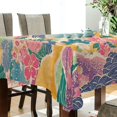 thumbnail image 5 of Yayeee Tablecloths 54" x 72" Rectangle Wrinkle Resistant Party Table Cover, Yellow Floral Wave, 5 of 8