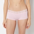 thumbnail image 1 of Boyshort Cotton Panty With Lace Trim in Sweet Dream, 1 of 5
