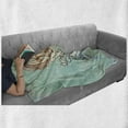 thumbnail image 5 of Alchemy Soft Flannel Fleece Throw Blanket, Unicorn on Geometry Grunge Pastel Backdrop, Cozy Plush for Indoor and Outdoor Use, 50" x 60", Seafoam Multicolor, by Ambesonne, 5 of 5