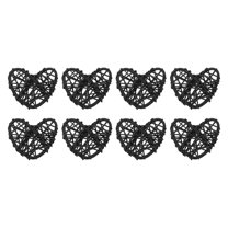 Uxcell 8Pcs Heart Shaped Rattan Ball Vase Filler Natural Rattan for Wedding Home Decoration Black 2 in