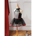 thumbnail image 5 of Yeahdor Kids Girls Clown Costume Halter Jester Dress Cosplay Party Fancy Dress Up Dance Leotard Outfit Black 8, 5 of 7