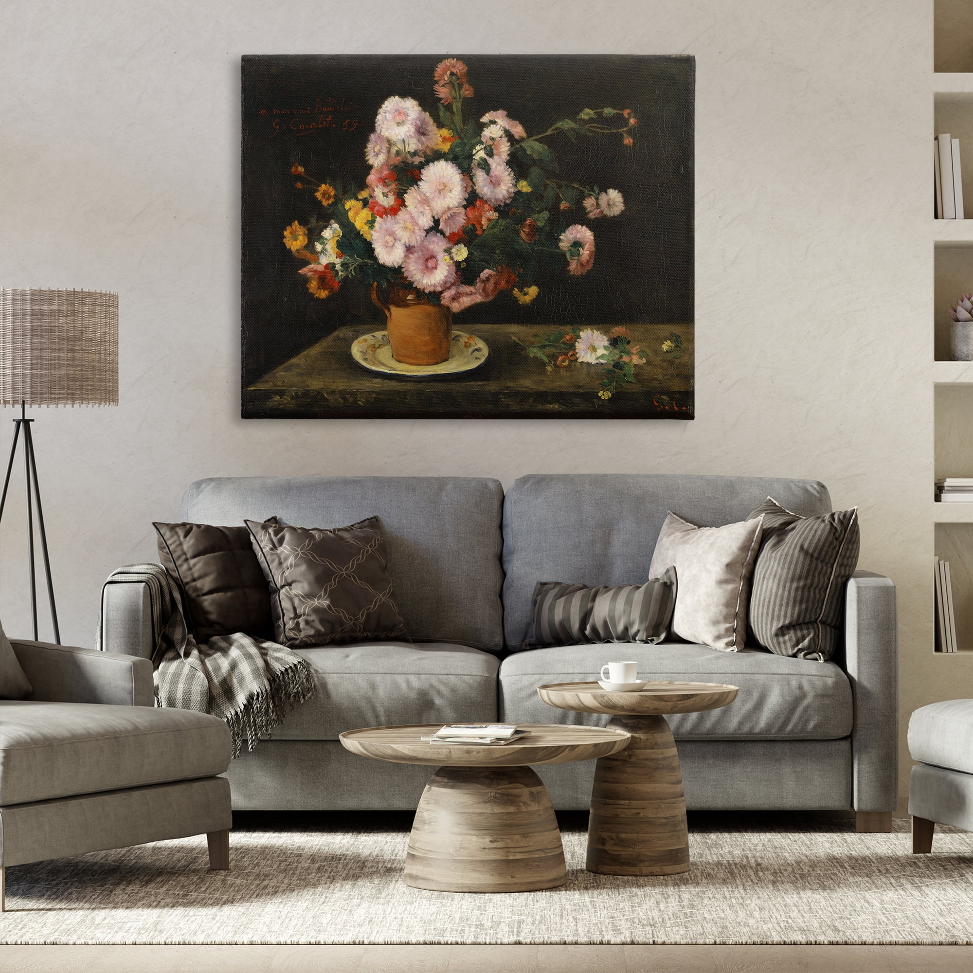 Stupell Industries Classical Bouquet of Asters Plants & Flowers Painting Wrapped Canvas Art Print Wall Art, 48 x 36