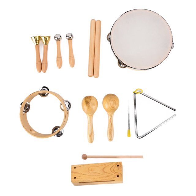 Juego de instrumentos Orff de Madera natural ANGGREK Respetuoso Con el Medio ambiente Para Preescolar