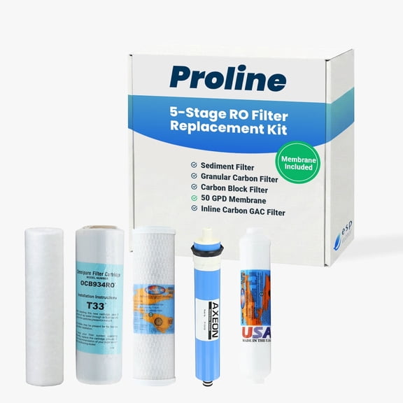 Proline 5-stage RO Filter Replacement w/ Membrane for Under Sink Filtration Systems