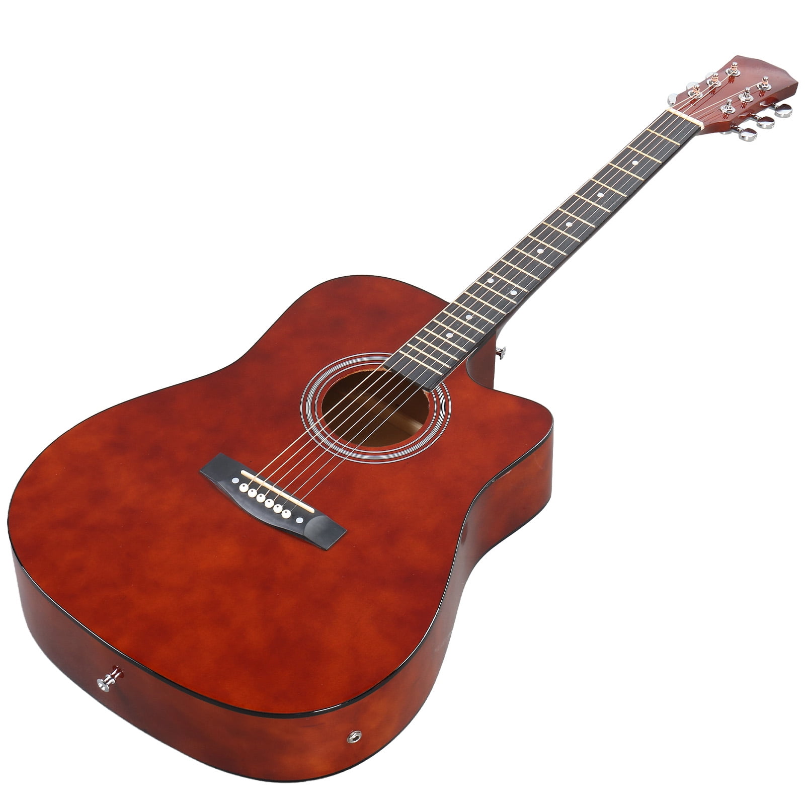 41-Inch Dreadnought Cutaway Acoustic-Electric Guitar with Built-In EQ Pickup, Basswood Body, 6 Steel Strings, 20 Frets, Right-Handed Beginner Folk Guitar
