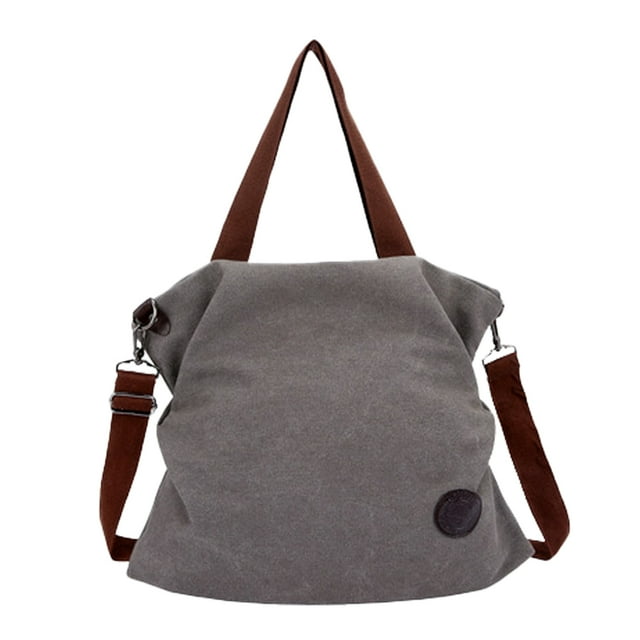 Bolso bandolera de lona para mujer, bolso de lona artístico de moda para el tiempo libre Gris claro