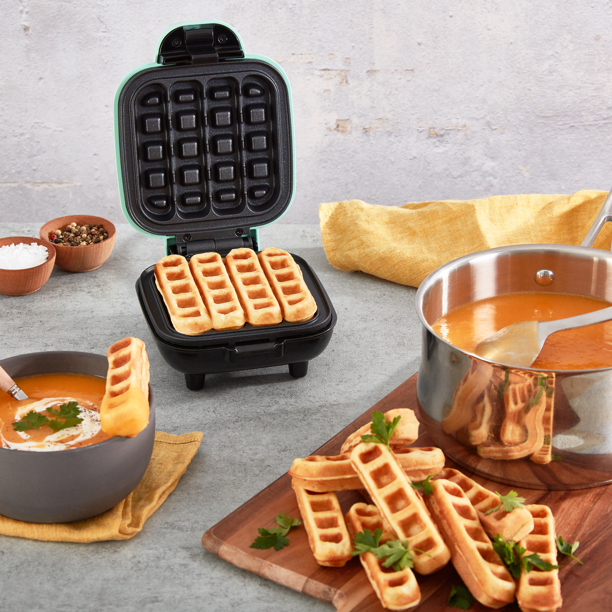 Dash Nonstick Aqua Waffle Stick Maker – Easy, Dippable Waffle Sticks for Fun Breakfasts & Snacks