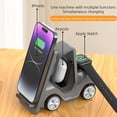 thumbnail image 4 of 5-in-1 Wireless Charging Station Compatible with iPhone/Apple Watch/AirPods/Android Phones, Fast Charging & Smart Protection, All-in-One Desktop Portable Charger Dock (Gray), 4 of 13