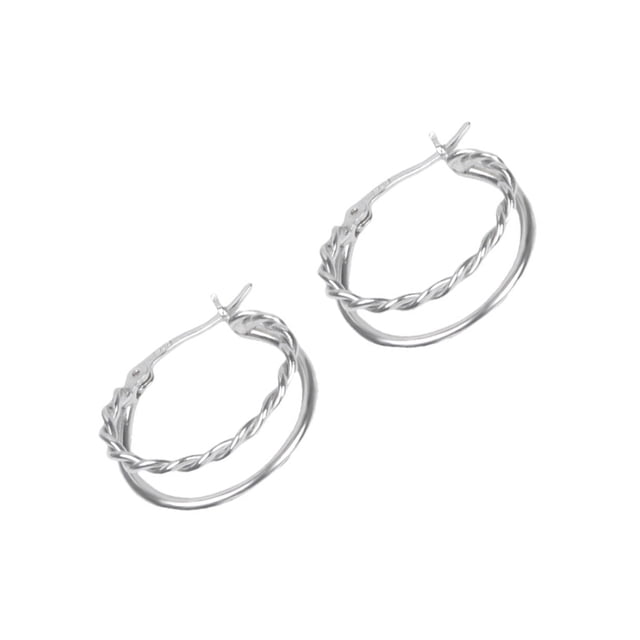 Guardurnaity Pendientes de aro de línea de Metal de Color plateado con personalidad de doble capa a la moda para mujer, joyería Retro, regalos Ropa, zapatos y accesorios Miscelánea