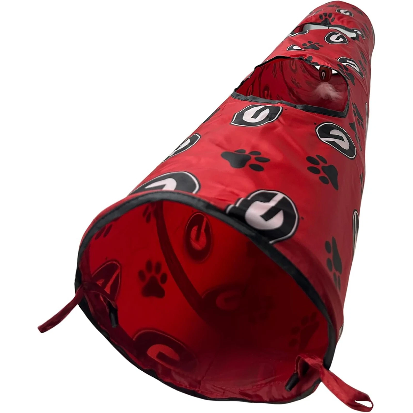 Pets First NCAA Cat Tunnel Tube Toy with Plush Football Catnip & Feather