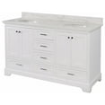 thumbnail image 3 of Harper 60" Double Bathroom Vanity with White Cabinet and Engineered Marble Top, 3 of 7