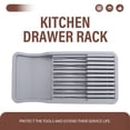 thumbnail image 4 of Knife Holder, in Drawer Knife Block Holder with Expandable Cutlery Tray Kitchen Drawer Organizer Insert-Holds 11 Knive, 4 of 10