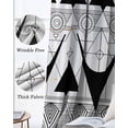 thumbnail image 6 of Black White Geometric Black Out Curtains 54 Inch Long, Short Curtains for Small Window, Vintage Art Striped Room Darkening Farmhouse Window Curtains for Kitchen Bedroom 42"x54" 2 Panels, 6 of 8