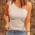 thumbnail image 4 of Camiseta Sin Mangas Para Mujer, Camisetas Sin Mangas, Un Hombro, Color Sólido, Escote Asimétrico, Camisolas, Camisetas Odeerbi ODB160194, 4 of 9