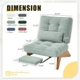 thumbnail image 2 of MOONMISS Modern Adjustable Lounge Chair with Footrest,Wooden Base Upholstered Recliner for Reading Rest Striped Velvet, 2 of 6