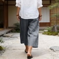 thumbnail image 5 of MLCDZ Women's Capri Palazzo Pants High Waist Wide Leg Baggy Lightweight Summer Beach Golf Camping Trendy Chino Cropped Trouser with Multiple Pockets, 5 of 10