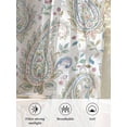 thumbnail image 6 of Sheer Curtains 54 Inch Length, Paisley Flower Semi Sheer Curtains Light Filtering Window Treatment, Spring Watercolor Modern Floral Leaf Plant Privacy Voile Drapes for Living Room Bedroom 52x54 Inch, 6 of 7