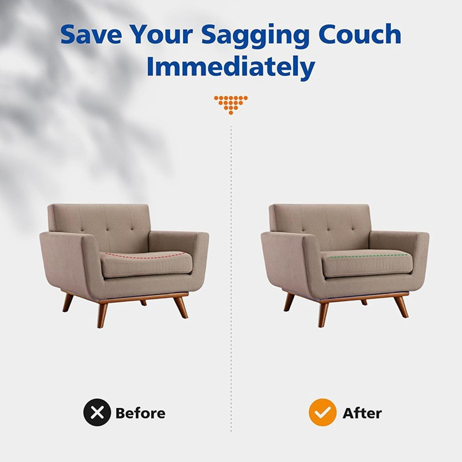 High Density Foam Sofa Cushion, Curved Support Insert for Chairs Sofas Lounges Use, Ergonomic Comfortable Seat Upgrade to Prevent Sagging and Provide Superior Back and Hip Support