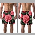 thumbnail image 3 of luoweisi Men's Beach Shorts Quick Dry Swim Trunks with Mesh Lining Roses L, 3 of 5