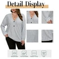 thumbnail image 5 of SIEANE Women's Plus-Size Casual V-Neck Ribbed Knit Button Embellished Long-Sleeved Fall Versatile Jumper Top 1X-4X, 5 of 7