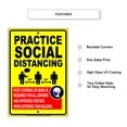 thumbnail image 2 of Practice Social Distancing To Follow The Safety Precaution For Door Or Window Protection Required Unique Aluminum Metal Sign 12"x18", 2 of 5