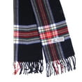 thumbnail image 2 of Women Men Black Tartan Plaid Scarves Classic Warm Soft Scarf with Fringes, 2 of 3
