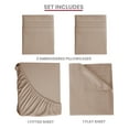 thumbnail image 4 of Lux Decor Collection Queen Size 4 Piece Sheet Set Brushed Microfiber High GSM, Upto 16 Inches Deep Pocket Bedding Sheets & Pillowcases - Taupe, 4 of 8
