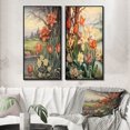 thumbnail image 1 of Designart "Illustration Rétro Tulipes Rouges en Fleurs III" Art Mural Encadré Fleurs Sauvages Ensemble de 2 - Art Mural Encadré Traditionnel Rouge Ensemble de 2, 1 of 6