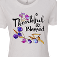 thumbnail image 4 of Inktastic Thankful and Blessed Inspirational Saying with Flowers Women's T-Shirt, 4 of 5