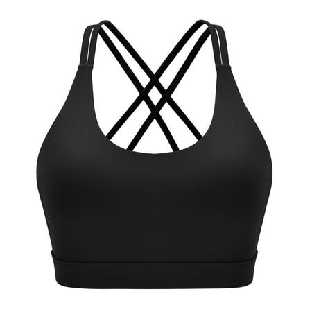 

Solid Color Bra Yoga Wear Women s Sports Breathable Quick Dry Clothes Thin Straps Cross Beautiful Back Seamless Fitness Strap Sports Bra Sexy Cross Back Mid Support Yoga Bra with Detachable Cups