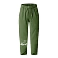 thumbnail image 4 of Capri Pants for Women Summer Casual High Waist Loose Fit Cotton Linen Pants Capris Wide Leg Harem Cropped Trousers, 4 of 5