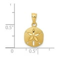 thumbnail image 3 of 14k Yellow Gold Satin Diamond-cut Sand Dollar Pendant, 3 of 4