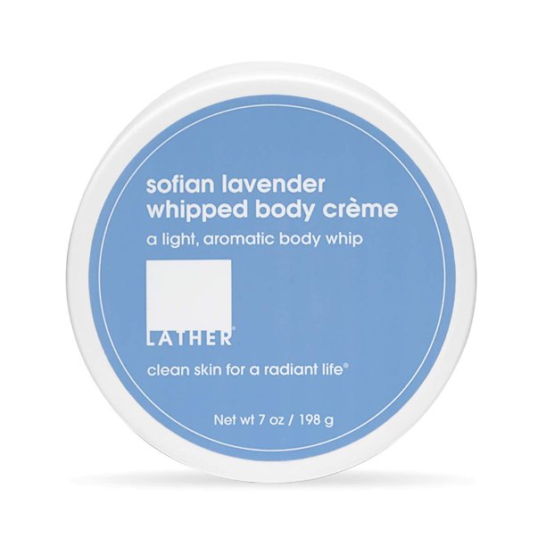 Crema corporal LATHER - Mantequilla corporal batida de lavanda Sofian - Hidratante corporal diario rico para una hidratación profunda - Nutritiva y no grasa para una humedad duradera - Mezcla de aceit