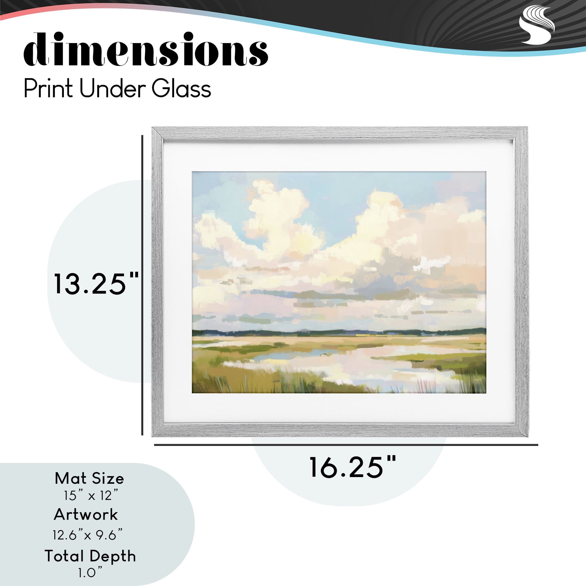 Stupell Industries Lowcountry Marsh at Dawn Gray Framed Print Under Glass, design by LSR Design Studio
