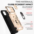 thumbnail image 2 of iPhone 11 Case,Dteck Shockproof Rubber Rugged Case Hybrid Hard Ring Holder Kickstand Slide Camera Lens Protector Cover for Apple iPhone 11,Gold, 2 of 8