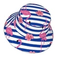 thumbnail image 3 of Disketp Pink Flamingo Print Reflective Bucket Hat Beach Hat Summer Travel Sun Hats Fisherman Cap, 3 of 8