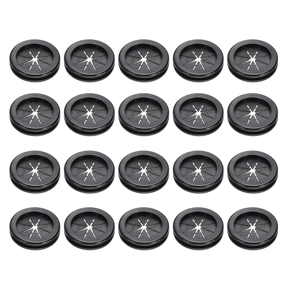 Uxcell Rubber Grommet 1", Round Rubber Hole Plugs Firewall Plug Grommet Wire Cable Protection, Black 20 Pcs