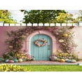 thumbnail image 5 of 16X7 ft Spring Easter Garage Door Cover Backdrop Pink Garden Bunny Colorful Eggs Floral Garland Wood Door Backdrop Children Kids Background Happy Easter Party Outdoor Indoor Banner Cover, 5 of 5