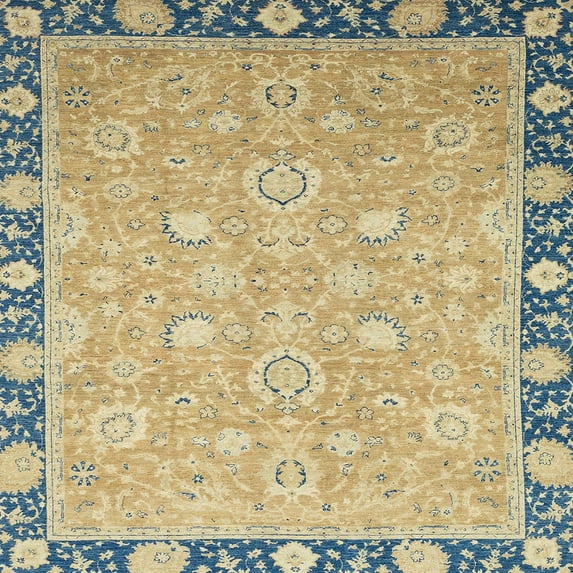 Ahgly Company Indoor Square Abstract Dark Green Oriental Area Rugs, 6' Square