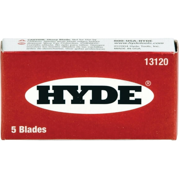 Hyde Tools 13120 Single Edge Razor Blade 5 per Box