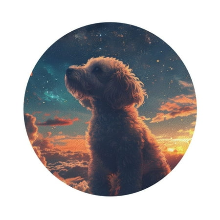 

Lukts Starry Sky Cloud Puppy Leather Drinks Coasters Set of 4 Suitable or Drinks Furniture Protection and Easy Clean up