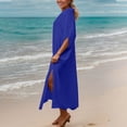 thumbnail image 6 of Qingpeng Womens Beach Cover Ups Button Down Swim Cover Up Long Sleeve Holiday Beachwear, 6 of 9
