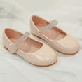 thumbnail image 2 of 2DXuixsh Chaussures en Cuir pour Filles, Talons Bas, Chaussures de Fête, Mariage, Bal, Confortables, Chaussures Plates à Semelles Souples, Sandales Roses Taille 13.5, 2 of 5