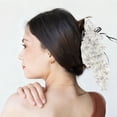 thumbnail image 2 of Unique Bargains 1 Pc Hair Clip Floral Bow Pattern Claw Clip 7.87"x1.77"x12.20" White Blue, 2 of 5
